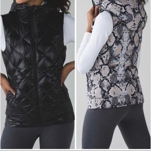 Lululemon The Fluffiest Reversible Down Vest Black Ziggy Snake, 2